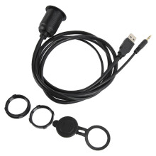 USB 3.0 3.5mm Car Mount Flush Cable Data Transfer Plug and Play AUX Car Mount Flush Cable for Automobile Motorbike