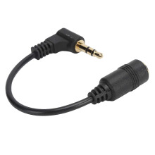 RC‑045 90 Degree Elbow Cable 3‑Pole 3.5mm Male to Female Earphone Audio Extension CableBlack