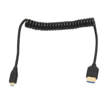 HD Multimedia Interface Cable Spring Retractable A Male to D Male 8K 60Hz Micro HD Multimedia Interface Cable