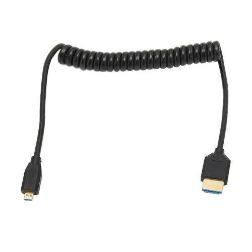 HD Multimedia Interface Cable Spring Retractable A Male to D Male 8K 60Hz Micro HD Multimedia Interface Cable