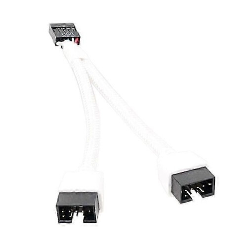 USB 2.0 9Pin to 2x 9 Pin Shielded Cable for Mainboard Eliminates Interference
