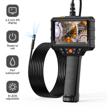(10m) 4.3inch Endoscope Camara 1080P Automotive Borescope Sewer Drain Inspection Camera with 8 Adjustable LED for Air Conditioning