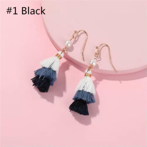 RSAMD Boho Deanty Cotton Tassel Σκουλαρίκια με Μαργαριτάρι για Γυναικεία Μικρά Κοσμήματα με 2