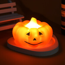 HBASD Roztomilá halloweenska LED tekvicová dekorácia nočné svetlo na batérie, novinka, blikajúca tekvicová lampa, hračka na halloweenske