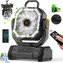 (Black) New Outdoor Camping Tent / Portable Hand-Held Fan Light / Can Be Hung Upside Down / Multi-Functional Smart Fan