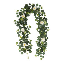 Fleurs artificielles Poaug en liquidation : guirlandes de vigne artificielles avec fleurs, verdure suspendue pour cheminée, mur, porte, maison,