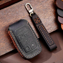 (Black) For Dodge Ram 6-button C163 Car Key Leather Protective Case 2025