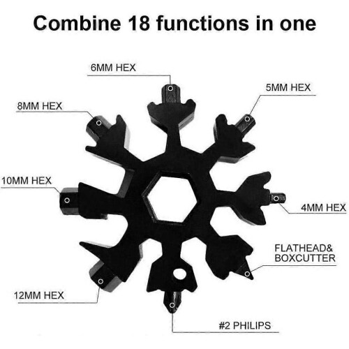 18-in-1 Snowflake Multi-Tool Kit Flat Cross Screwdriver Bottle Opener/Wrench 1
