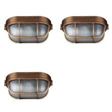 3X Retro Moisture Explosion-Proof Outdoor Wall Light Vintage Waterproof E27 Ceiling Lamp Porch Lighting