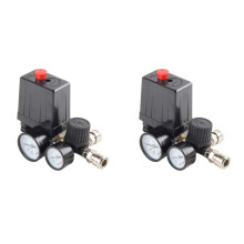 2X Valve de Commande de Pompe à Air 3000L/Min, Jauge 0-180 PSI, Régulateur 220V/380V, Interrupteur de Commande de Pression de Pompe de Compresseur
