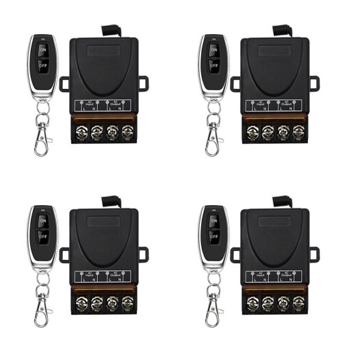 4X AC 220V 30A 1CH 433MHz Wireless Remote Control  RF Relay Receiver Off/ Transmitter