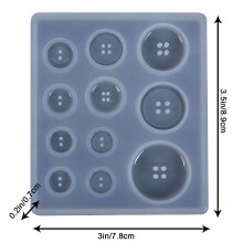 2X Bricolage Silicone Moule Résine Bouton à la Main Résine Moule avec Trou Pendentif Bouton Argile Époxy Pendentif pour Porte-Clés Fournitures