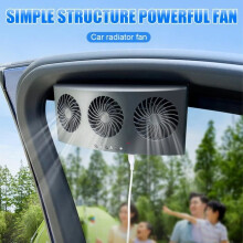 USB Car Fan, 3-Head Adjustable Air Circulator, 2-Speed Cooling, Easy to Install, Portable Dashboard Clip Design