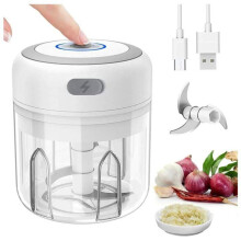Mini hachoir-mixeur électrique multifonctionnel 250 ml blanc pour légumes et viande