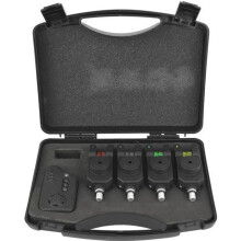 Alarma de picada de pesca con indicador sonoro, resistente a golpes, ahorro de energía, LED claro y diseño compacto.