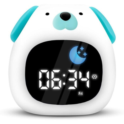 Educational Dog Alarm Clock for Children with Night Light, Digital Display, Smart Educational Label 1