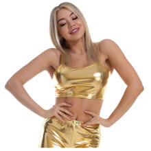 Lilgiuy Sales Dames Reflecterende Crop Tops Metallic Bustier Cami Outfits Girls Club Punk Tank Vest Rave Party Festival Short T
