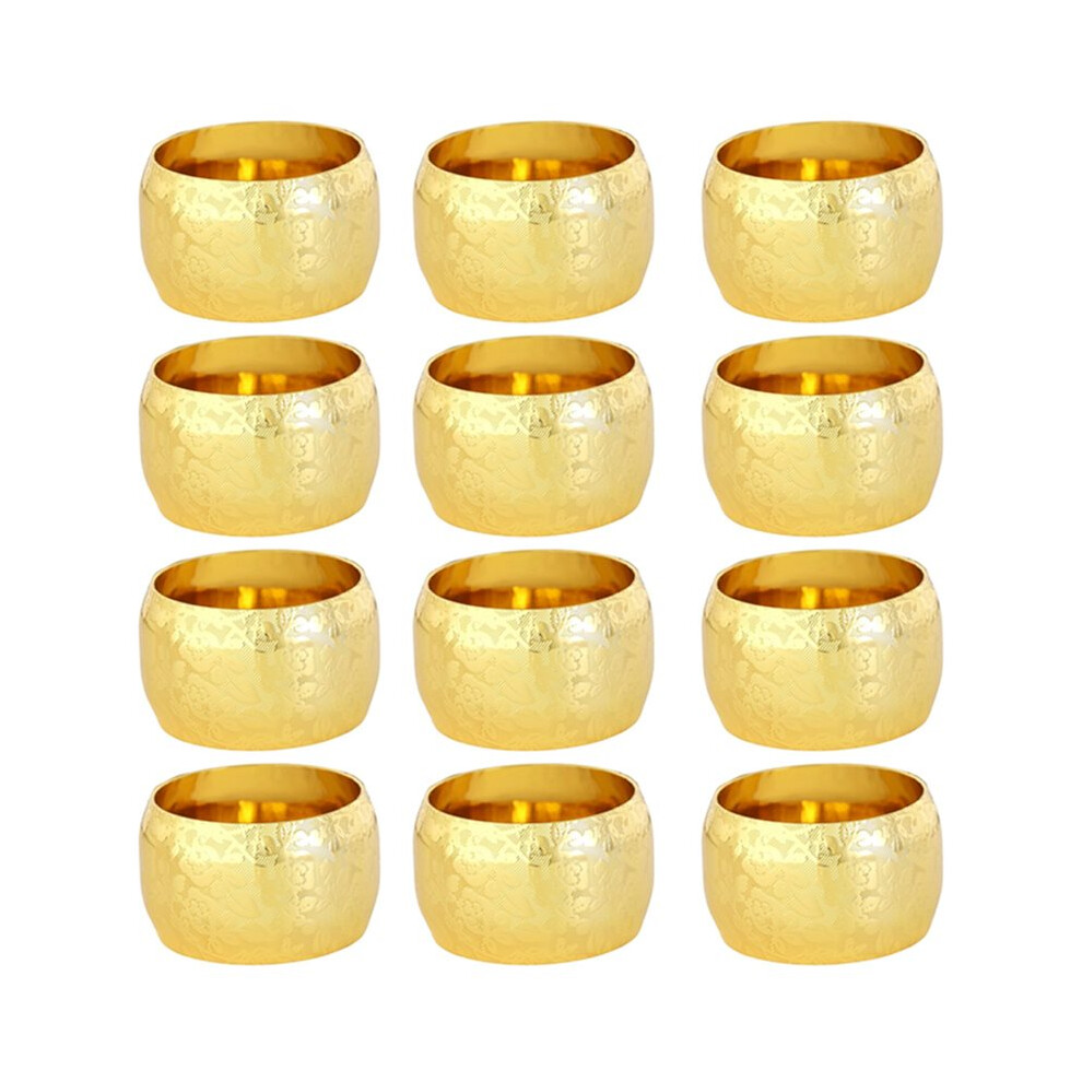 12Pcs Gold Napkin Ring Buckles For Wedding Birthday Party Dinnig Table Decoration Christmas Thanksgiving Napkin Holder 6032096612571