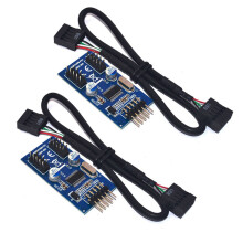 2X Hauptplatine 9Pin USB Header Auf 2 Stecker Adapter Karte USB2.0 9Pin Auf Dual 9Pin Verbinder Splitter