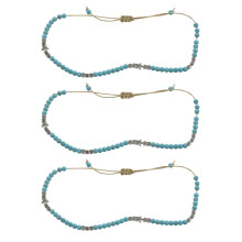 3X Bohemian Star Beads Stone Anklets for Women Vintage Woven Rope Pendant Bracelet Leg Anklet Beach Ankle Jewelry