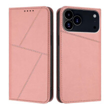 (Pink) Compatible For iPhone 17 Pro Max Wallet Case Magnetic Closure Leather Flip Phone Cover with Stand