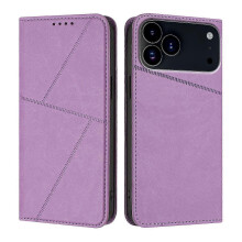 (Purple) Compatible For iPhone 17 Pro Max Wallet Case Magnetic Closure Leather Flip Phone Cover with Stand