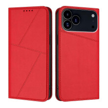 (Red) Compatible For iPhone 17 Pro Max Wallet Case Magnetic Closure Leather Flip Phone Cover with Stand