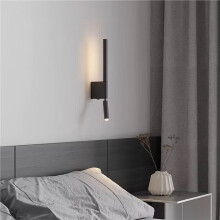2X Applique Murale LED 3000 K, Lumière Chaude, Lampe de Chevet, Tête D'Éclairage Réglable, pour Chambre D'Hôtel, Noir