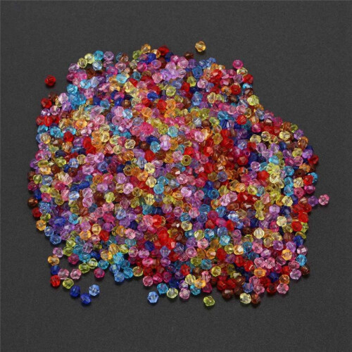 6000 Mixed Bicone Acrylic Tiny Spacers Beads 4X4mm 1