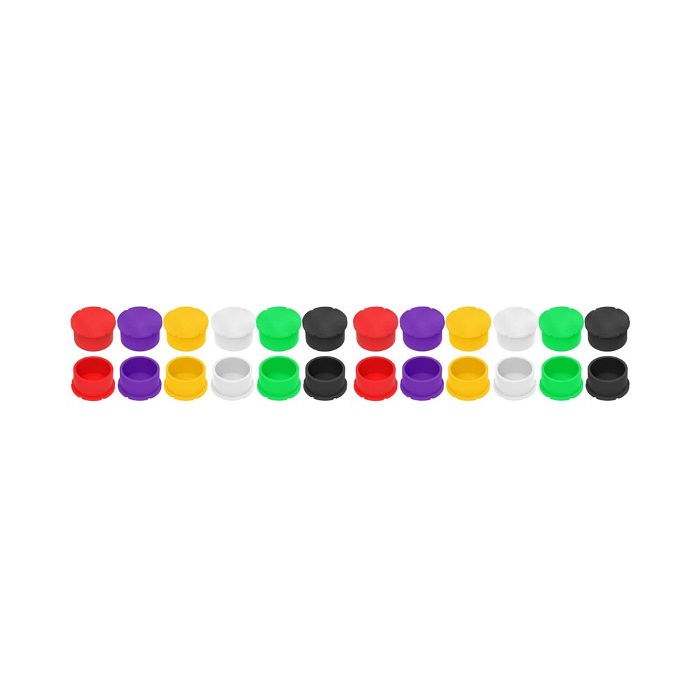 24 Pack 3ml Glass Vials Protective Vial Caps - 6 Assorted Colors, Leak-Proof Dust-Resistant Lids Cover for Flip Off Caps