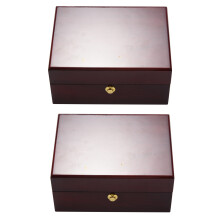 2X Scatola per Orologio Singola Laccata Lucida Nel Legno di Grandi Dimensioni con Cuscino Nel Pelle PU