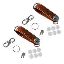 2X Moda Car Key Etui Torba Etui Portfel Uchwyt ŁAńCuch Klucz Portfel PierśCień Kieszeń Key Organizer BrąZowy