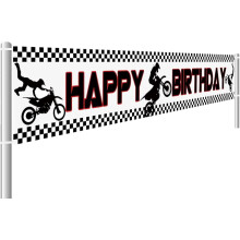 Grande banderole « Joyeux anniversaire football », décorations pour fête sportive jour de match, fond photo suspendu sur le thème du football