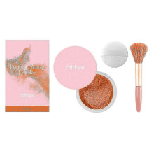 New model Eelhope Setting Powder with Brush (Orange) Offers A Natural, Light, Fine, Breathable And Well-Fitting Look. The Dry And Wet Powder Compact I