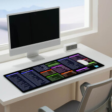 Cadou de Ziua Tatălui Fnyoxu: Covoraș de mouse XXL Excel Shortcut, antiderapant, cu margini cusute, compatibil cu covorașul pentru tastatură PC