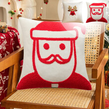 Housse de coussin de Noël Jacenvly, velours brodé, Père Noël et sapin, décoration intérieure, canapé, housse de coussin de fenêtre -