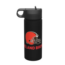 Isolerad vattenflaska i rostfritt stål, 18 oz, bärbar läckagesäker mugg med sugrör, kompatibel med Browns Sports, för resegym