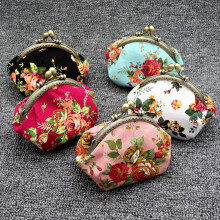 2X Portafoglio, Pochette Portafogli Portafoglio Donna Vintage Fiore (Nero)
