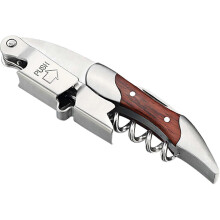 Waiter's knife, corkscrew wood for wine and beer with bottle opener &