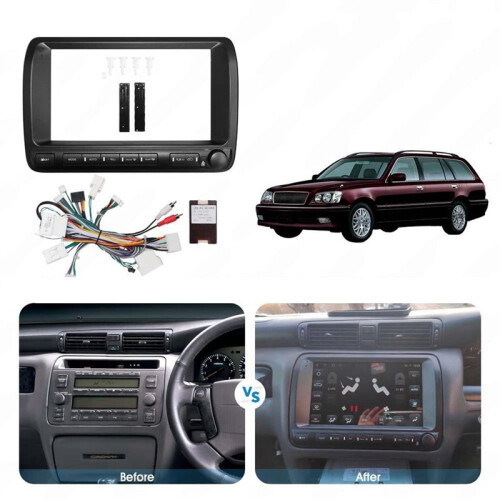 Fascia de Player de Rádio Estéreo Android para Carro com Cabo de Alimentação Canbus para  Crown S170 1998-2005 Tela de 10 Polegadas 1