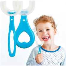 2 Pack U-shaped Toothbrushes for Kids, Soft Food-Grade Silicone Toothbrush Head
