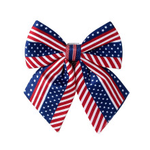 Funde mari pentru coroană de 4 iulie, fundă patriotică din pânză de sac roșie albastră cu stele din steagul american, decor pentru ușă de