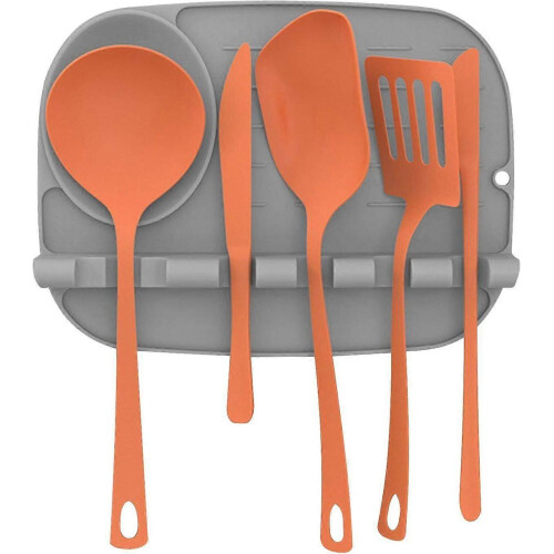 Spoon rest. Silicone spoon rest. Kitchen utensil rest for spoons. Ladle. 1