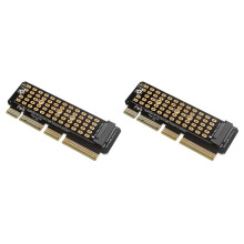 2X M.2 NVME To PCI-E 4.0 Adapter Card M.2 M-KEY Slot Supports 1U Server