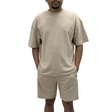 (PnB Beige, XL) Zara Mens Outfit 2 Piece Set Summer Casual Set