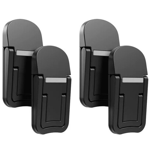 4Pcs Portable Laptop Stand Computer Riser Lift Self-Adhesive Foldable Invisible Notebook Adjustable Height Stand Black