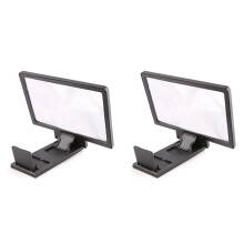 2X Screen Magnifier 3D Mobile Phone Movies Amplifier Anti-Radiation Screen with Phone Holder for Any Smartphone