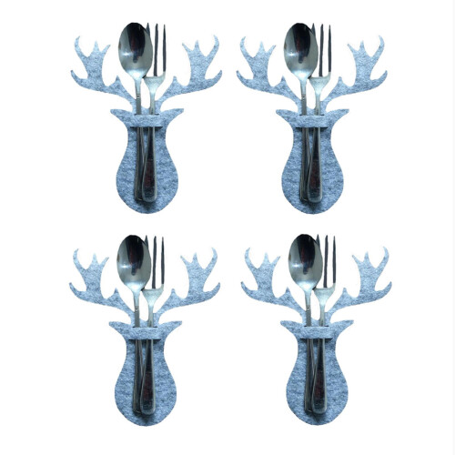 S SERENABLE2X4Pcs Julbestickspåse Fickficka Älgdesign för Jul och Vinter 2