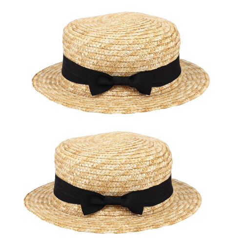 2X Niedlicher Kinder Mädchen Stroh Hut Bugknoten Sonnen Hut