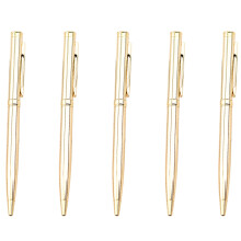 5X Metall Kugel Schreiber Edelstahl Kugel Schreiber für Schul Büro Heller Schreib Punkt 1,0 mm (Gold)